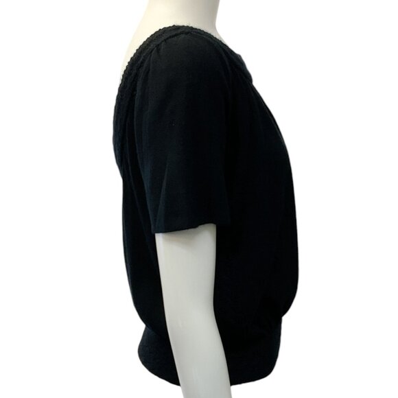 Louis Vuitton Black Cashmere / Silk Short Sleeved Cable Sweater - Picture 2 of 4